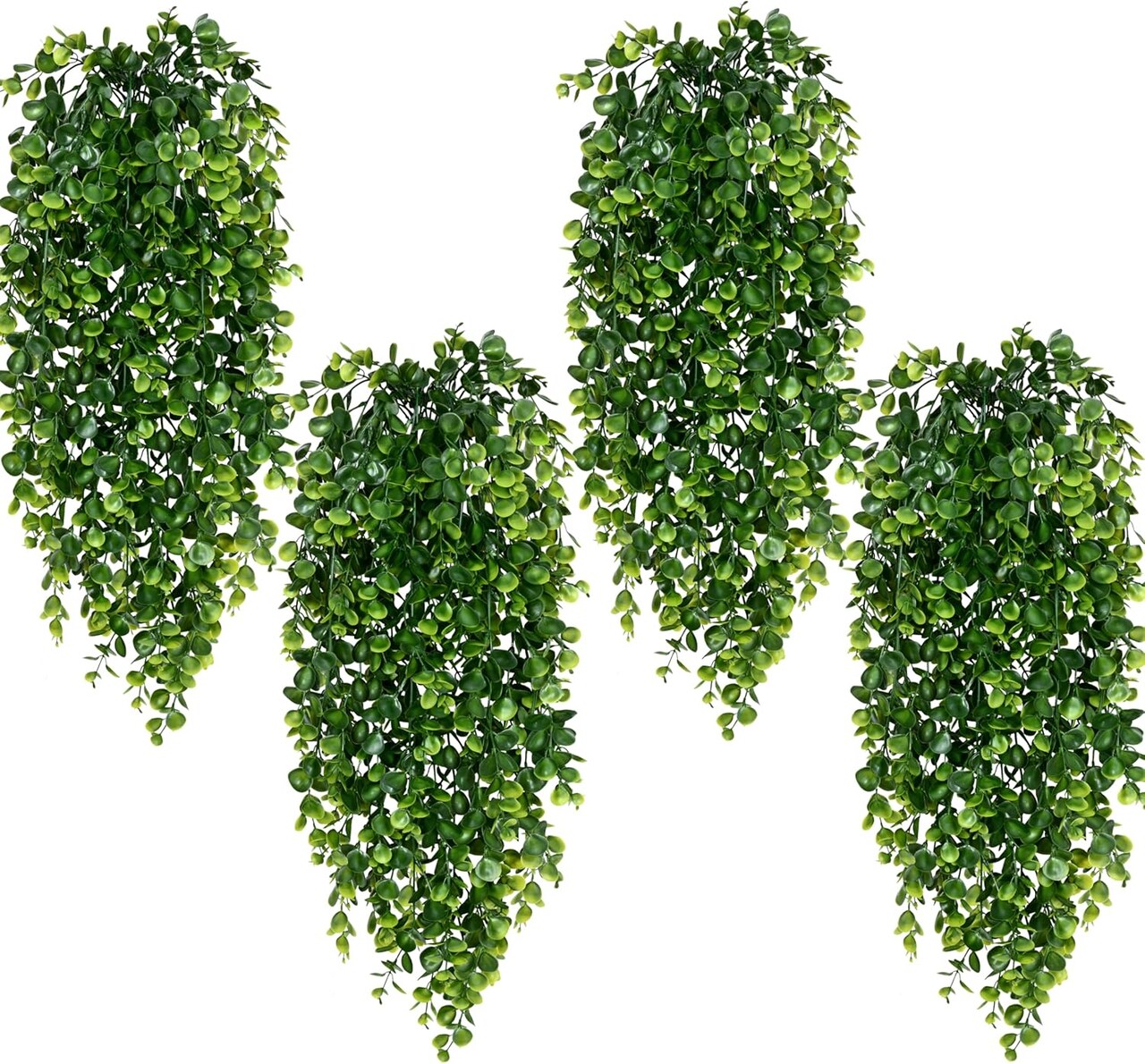 4Pcs Fake Hanging Plants 2.7ft Fake Plants UV Resistant (Photos Ivy Vines) 16.5"D x 2.36"W x 4.53"H